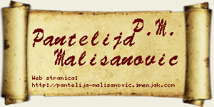 Pantelija Mališanović vizit kartica